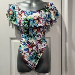 Floral Ruffle One Piece Swimsuit